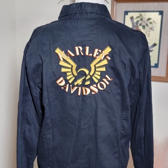 Harley-Davidson Tops - Harley Davidson Heavy Cotton Button Down Embroidered Shirt Shacket